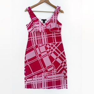 The Limited Women's Geometric 90’s Print Vintage Pink Red Dress